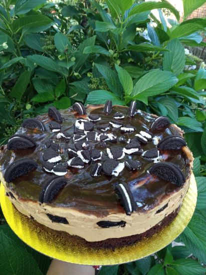 Imagen de Cheescake de dulce leche en baño de oreo